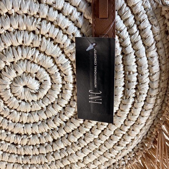INC Women Straw Body Strap Purse - Picture 5 of 9